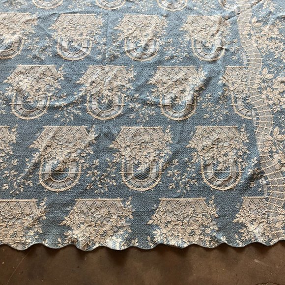 Vintage 1934 Bedspread Coverlet Scalloped Edges 8x6 ft Reversable - Picture 8 of 9